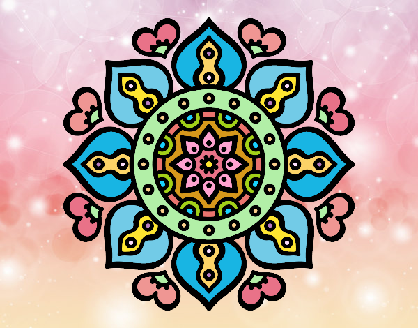 Dibujo Mandala corazones árabes pintado por MireyaBere