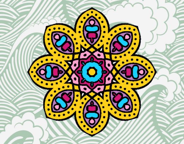 Dibujo Mandala de inspiración árabe pintado por anamabelam