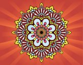 Dibujo Mandala destello floral pintado por delicias