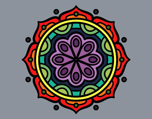 Dibujo Mandala para meditar pintado por AMITOUFO