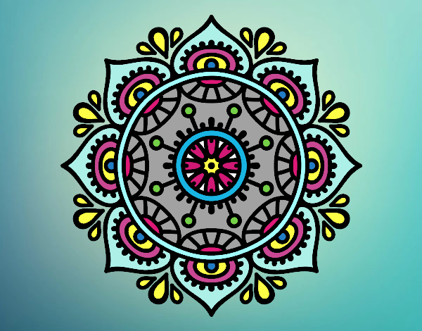 Dibujo Mandala para relajarse pintado por Gaby_2016