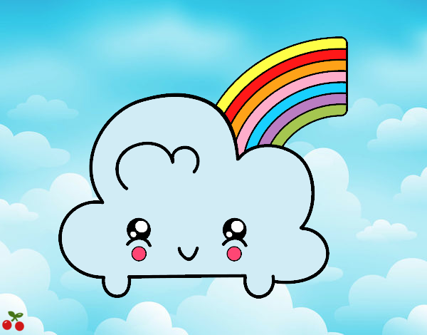 Dibujo Nube con arco iris kawaii pintado por yulyyuly