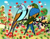 Dibujo Pareja de pájaros pintado por MARTICANTI