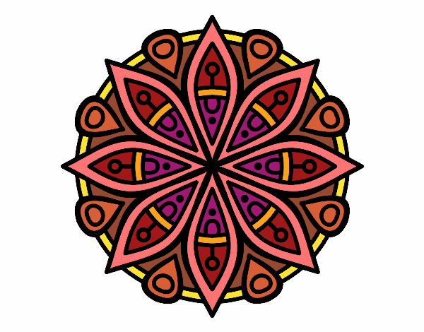 Dibujo Mandala para la concentración pintado por CHECHILIA1