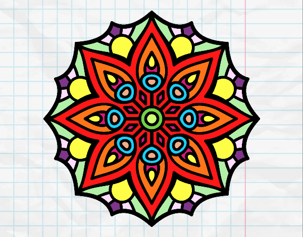 Dibujo Mandala simetría sencilla pintado por hjgt