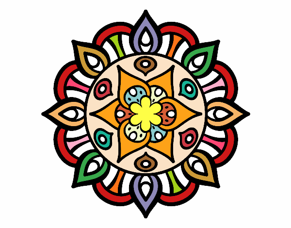 Dibujo Mandala vida vegetal pintado por aike