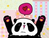 Dibujo Panda enamorado pintado por camilaam