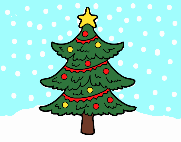 Dibujo Árbol de navidad decorado pintado por NatyP
