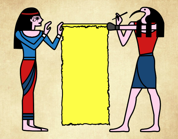 Dibujo Cleopatra y Thot pintado por ANTOI