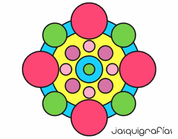 Dibujo Mandala con redondas pintado por anamabelam