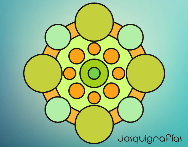 Dibujo Mandala con redondas pintado por yoanna3012