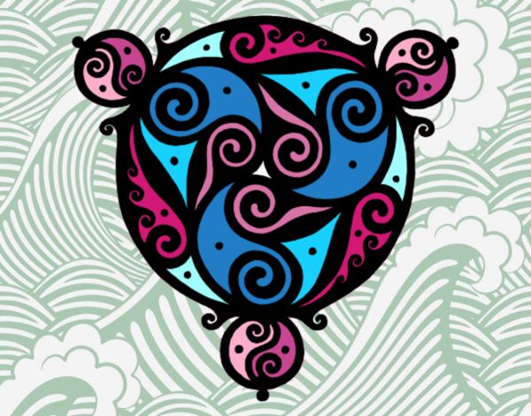 Dibujo Mandala con tres puntas pintado por anamabelam