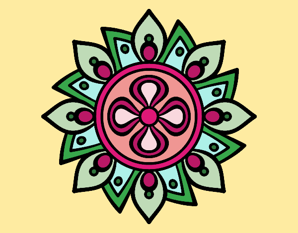 Dibujo Mandala flor sencilla pintado por yoanna3012