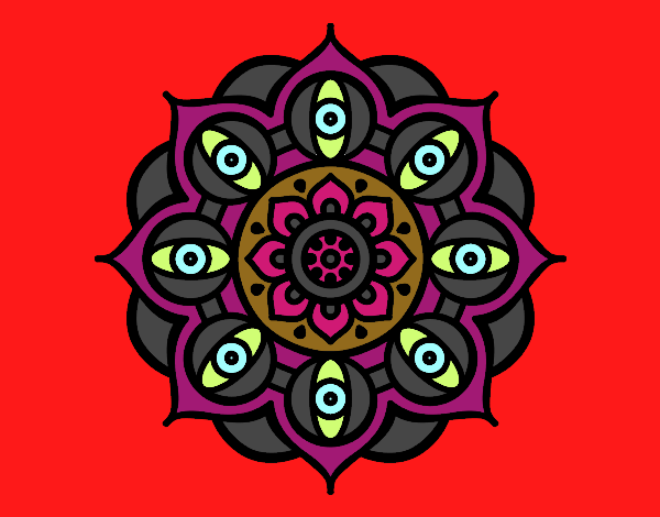 Dibujo Mandala ojos abiertos pintado por Noe78