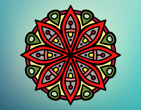 Dibujo Mandala para la concentración pintado por 31DIDI