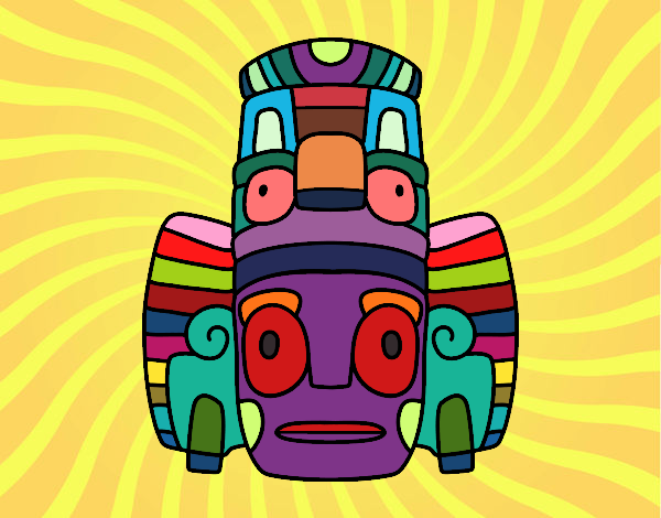 Dibujo Máscara mexicana de rituales pintado por PepeArroba