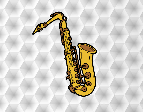 Dibujo Un saxofón tenor pintado por anerarbelo