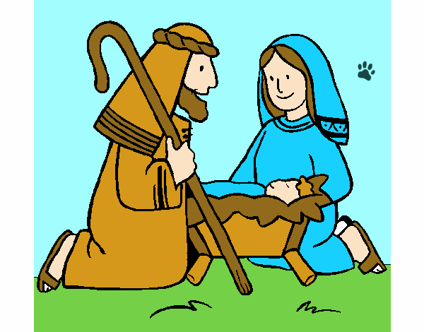 Dibujo Adoran al niño Jesús pintado por santy15