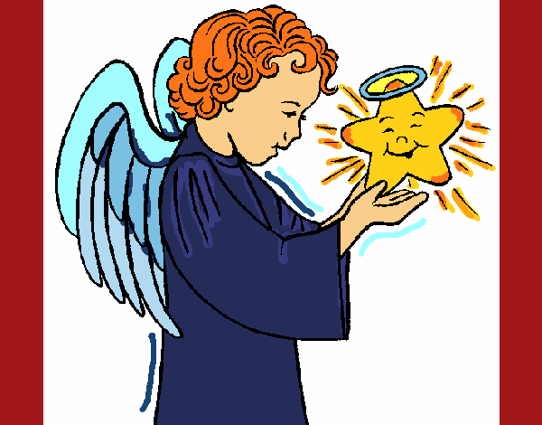 Dibujo Ángel y estrella pintado por CLAUEMI