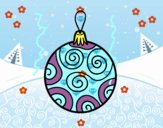 Dibujo Bola de árbol de Navidad decorada pintado por santy15
