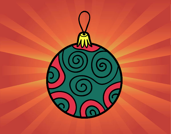 Dibujo Bola de árbol de Navidad decorada pintado por camisho