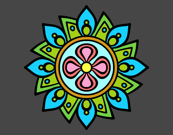 Dibujo Mandala flor sencilla pintado por Stefania12