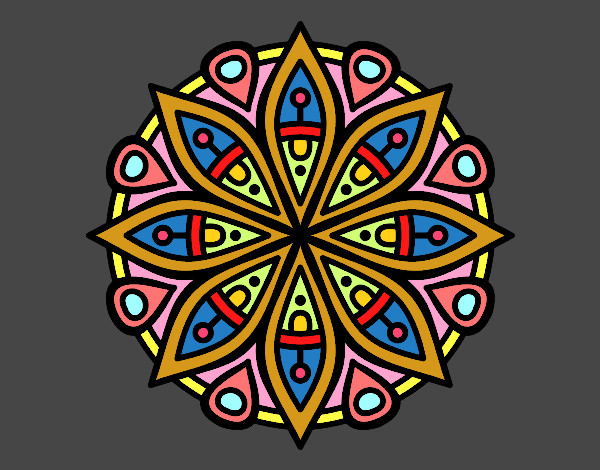 Dibujo Mandala para la concentración pintado por Stefania12
