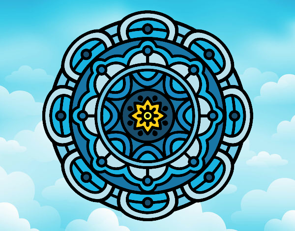 Dibujo Mandala para la relajación mental pintado por NatyP
