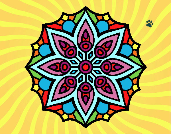 Dibujo Mandala simetría sencilla pintado por santy15