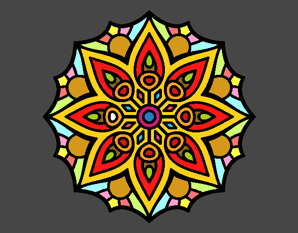 Dibujo Mandala simetría sencilla pintado por Stefania12