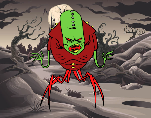 Dibujo Monstruo alien arácnido pintado por carnono