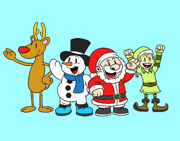 Dibujo Santa Claus y sus amigos pintado por dandanhooo