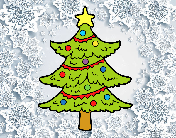 Dibujo Árbol de navidad decorado pintado por camila2016