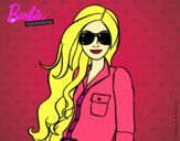 Dibujo Barbie con gafas de sol pintado por rosii
