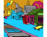 Dibujo Estación de tren pintado por stocn