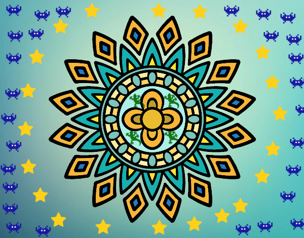 Dibujo Mandala destellos pintado por yoanna3012