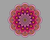 Dibujo Mandala flor y hojas pintado por Vibrio88