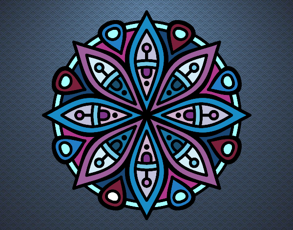 Dibujo Mandala para la concentración pintado por Vibrio88
