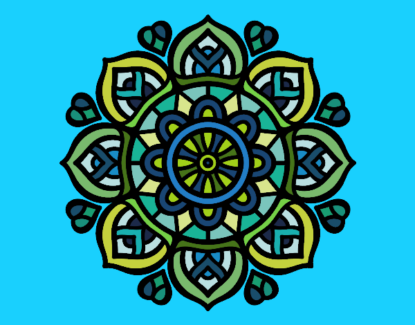 Dibujo Mandala para la concentración mental pintado por Vibrio88