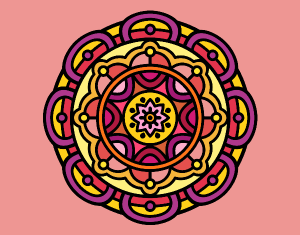 Dibujo Mandala para la relajación mental pintado por Vibrio88