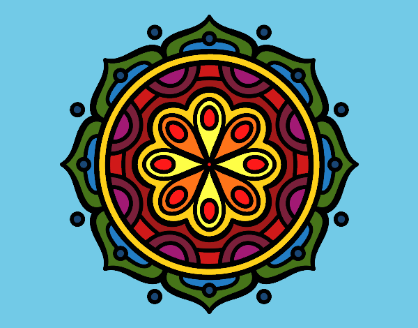 Dibujo Mandala para meditar pintado por Vibrio88