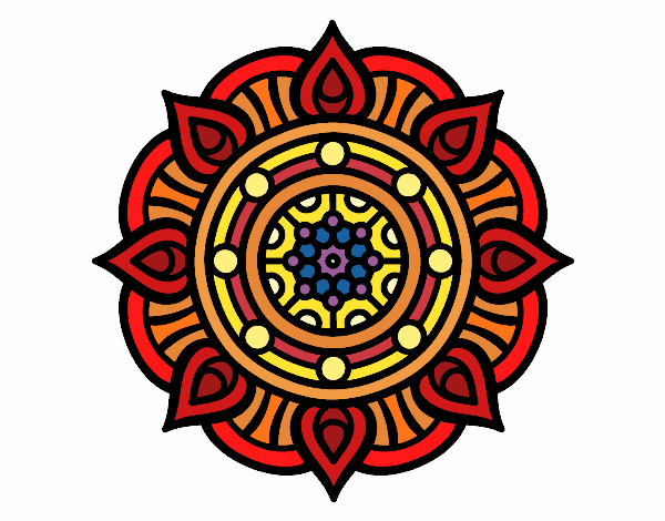 Dibujo Mandala puntos de fuego pintado por rrevel
