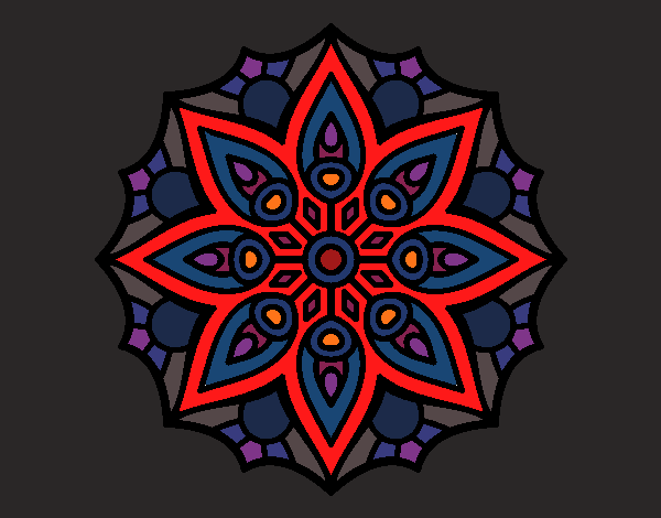 Dibujo Mandala simetría sencilla pintado por Vibrio88
