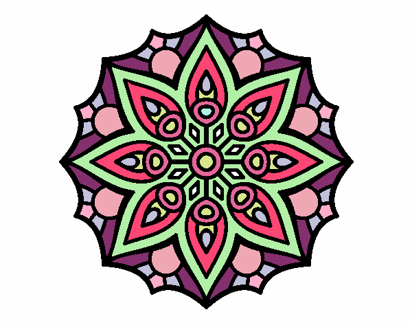 Dibujo Mandala simetría sencilla pintado por raiza4477