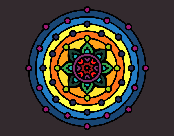Dibujo Mandala sistema solar pintado por Vibrio88