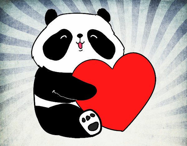 Dibujo Amor Panda pintado por yussette 