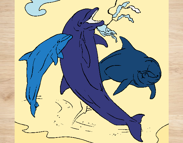 Dibujo Delfines jugando pintado por JOSEMG