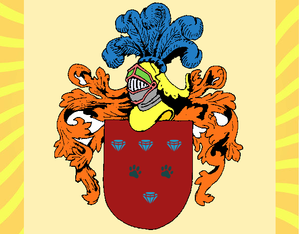 Dibujo Escudo de armas y casco pintado por JOSEMG
