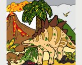 Dibujo Familia de Tuojiangosaurios pintado por JOSEMG
