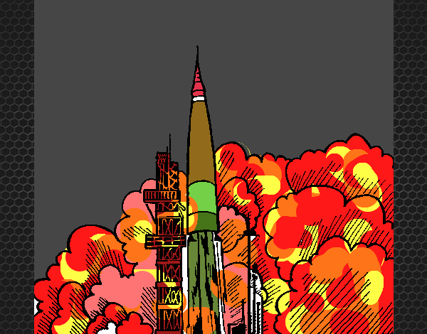 Dibujo Lanzamiento cohete pintado por JOSEMG
